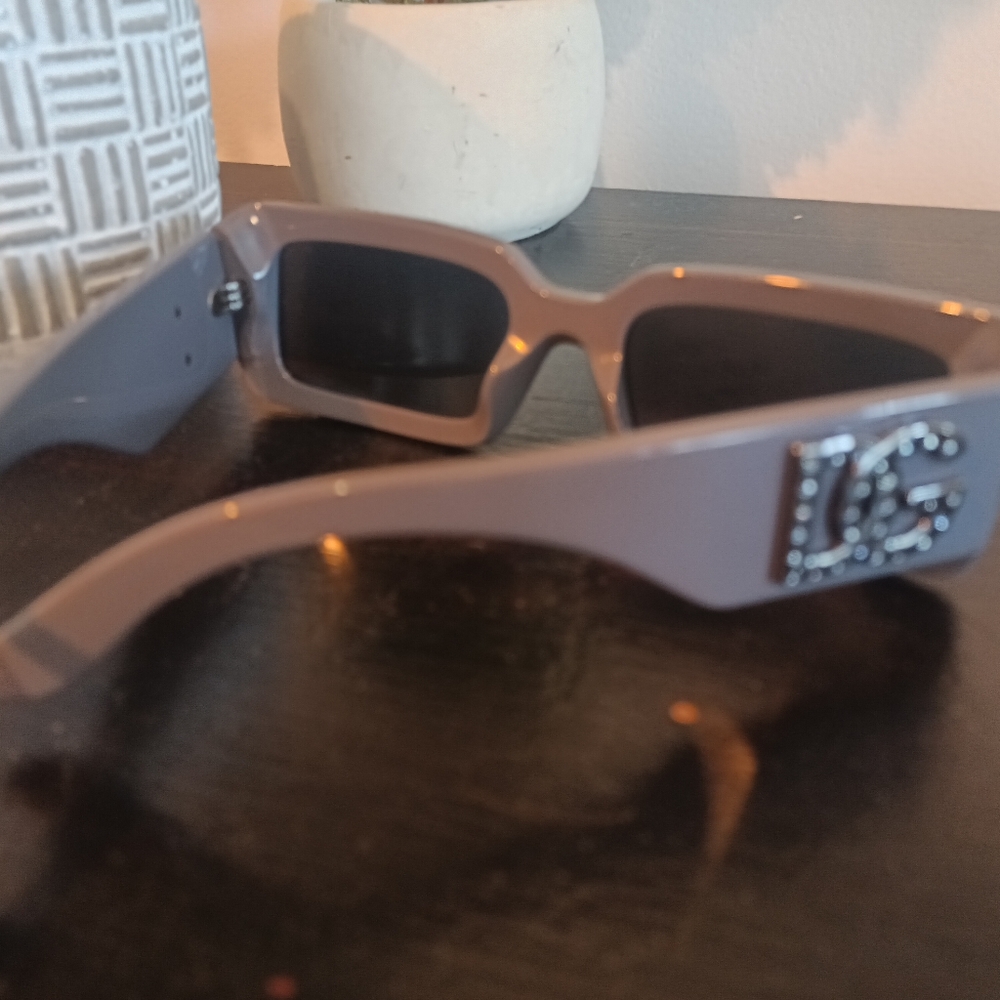 D&G Rectangular Rhinestone Sunglasses - Picture 3 of 5